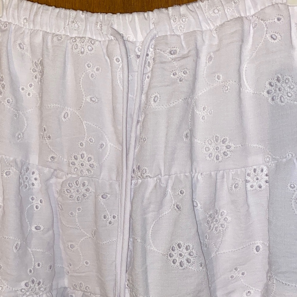 Elegant White Eyelet Skirt